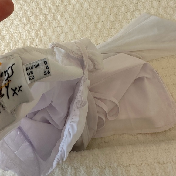 Princess Polly DYER SHEER SLEEVE MINI DRESS WHITE LOW IMPACT - Picture 5 of 5